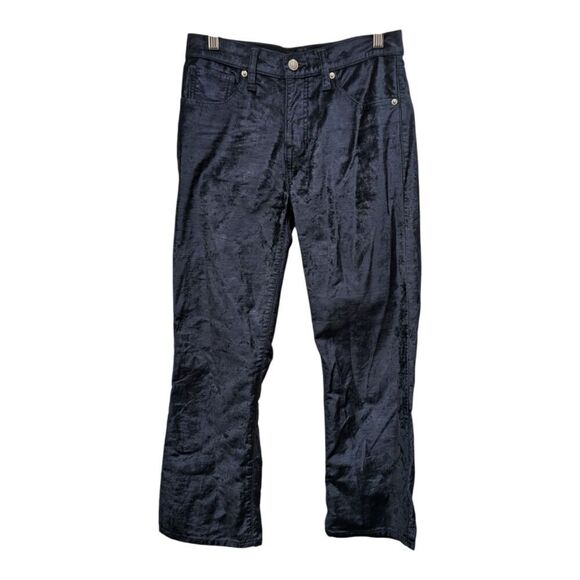 Lucky Brand Mid Rise Ava Crop Mini Boot American Navy Velvet Jeans Pants, 4 - Picture 6 of 15